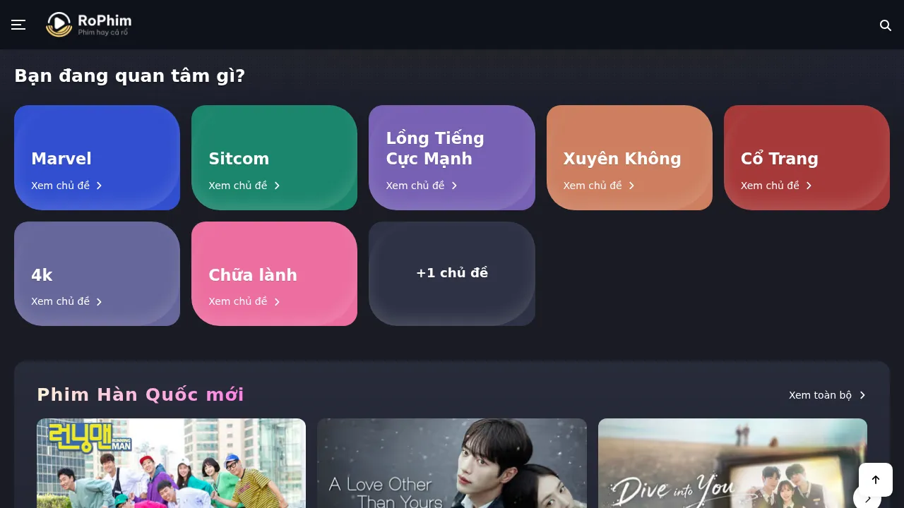 Chủ đề phim trên trang chủ Rophim247.net